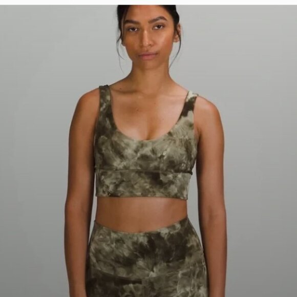 Lululemon Align Reversible Bra Light Support, A/B Cup Diamond Dye / Dark Olive 6 - Picture 1 of 3
